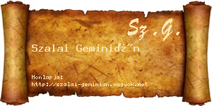 Szalai Geminián névjegykártya